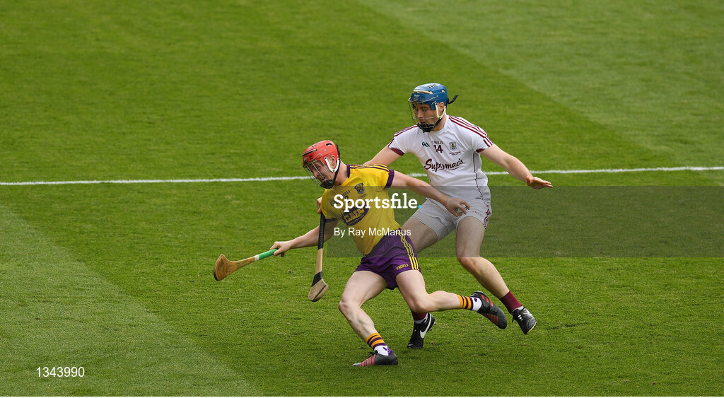 2 July 2017; Willie Devereux of Wexford in action against Conor Cooney of Galway during the Leinster GAA Hurling Senior Championship Final match between Galway and Wexford at Croke Park in Dublin. Photo by Ray McManus/Sportsfile