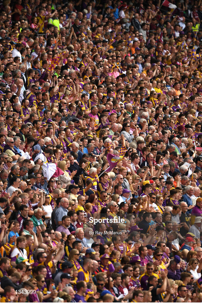 2 July 2017; Supporters of both sides in the Cusack Stand before the Leinster GAA Hurling Senior Championship Final match between Galway and Wexford at Croke Park in Dublin. Photo by Ray McManus/Sportsfile