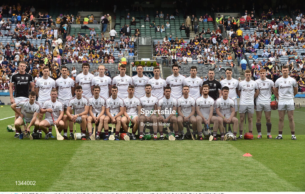 2 July 2017; The Galway squad before the Leinster GAA Hurling Senior Championship Final match between Galway and Wexford at Croke Park in Dublin. Photo by David Maher/Sportsfile
