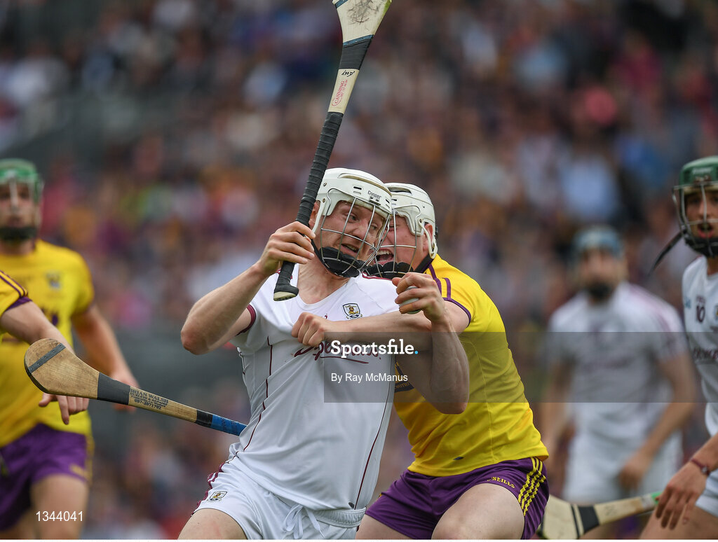 2 July 2017; Joe Canning of Galway is tackled by Liam Ryan of Wexford during the Leinster GAA Hurling Senior Championship Final match between Galway and Wexford at Croke Park in Dublin. Photo by Ray McManus/Sportsfile