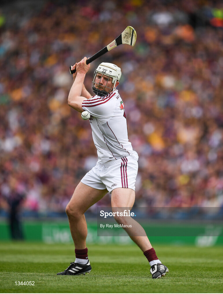 2 July 2017; Joe Canning of Galway scores a point, from a free, in the 33rd minute of the Leinster GAA Hurling Senior Championship Final match between Galway and Wexford at Croke Park in Dublin. Photo by Ray McManus/Sportsfile