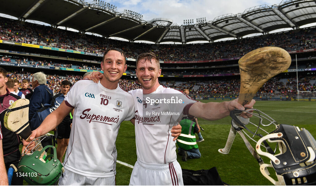 2 July 2017; Niall Burke, left, and Aidan Harte of Galway following the Leinster GAA Hurling Senior Championship Final match between Galway and Wexford at Croke Park in Dublin. Photo by Ray McManus/Sportsfile
