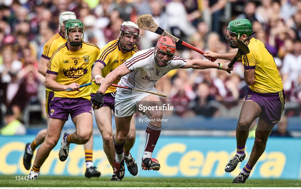 2 July 2017; Conor Whelan of Galway in action against Shaun Murphy of Wexford during the Leinster GAA Hurling Senior Championship Final match between Galway and Wexford at Croke Park in Dublin. Photo by David Maher/Sportsfile