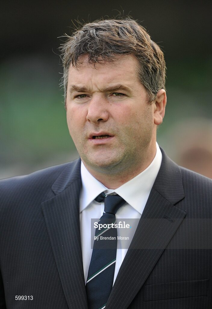 25 February 2012; Ireland stand-in forwards coach Anthony Foley before the game. RBS Six Nations Rugby Championship, Ireland v Italy, Aviva Stadium, Lansdowne Road, Dublin. Picture credit: Brendan Moran / SPORTSFILE