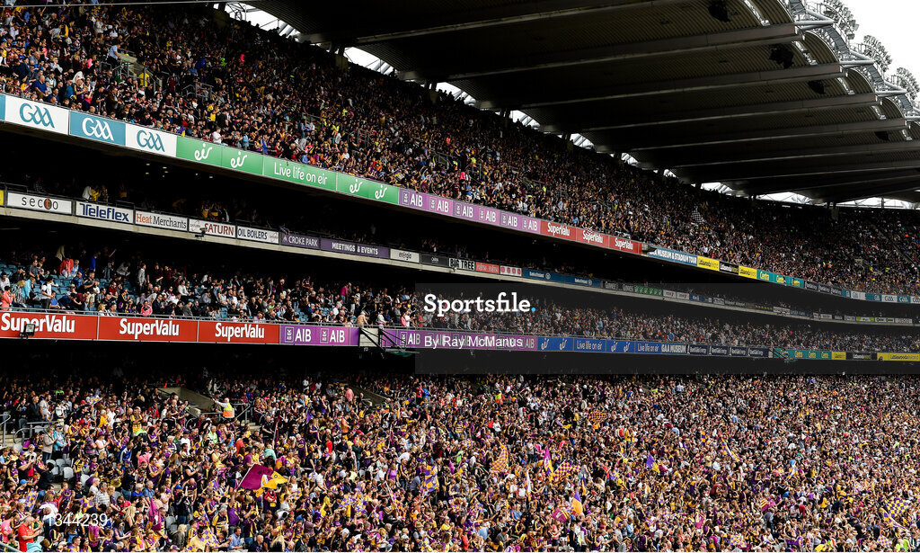 2 July 2017; A section of the record 60,032 in the Cusack Stand before the Leinster GAA Hurling Senior Championship Final match between Galway and Wexford at Croke Park in Dublin. Photo by Ray McManus/Sportsfile