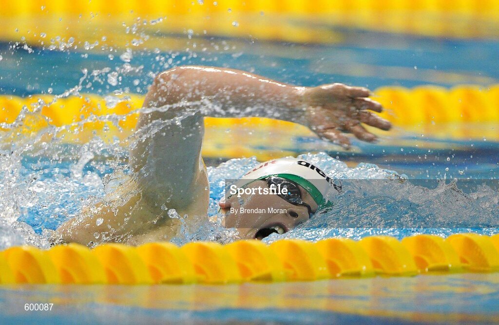 2 March 2012; Sycerika McMahon, Leander SC, on her way to winning the Women's 400m Freestyle Final in a time of 4:19.92, during the Irish Long Course National Swimming Championships/Olympic Trials. National Aquatic Centre, Abbotstown, Dublin. Picture credit: Brendan Moran / SPORTSFILE