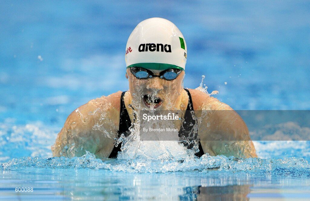 2 March 2012; Sycerika McMahon, Leander SC, on her way to winning the Women's 100m Breaststroke Final in a time of 1:09.42, during the Irish Long Course National Swimming Championships/Olympic Trials. McMahon also qualified for May's European Championships in Hungary. National Aquatic Centre, Abbotstown, Dublin. Picture credit: Brendan Moran / SPORTSFILE
