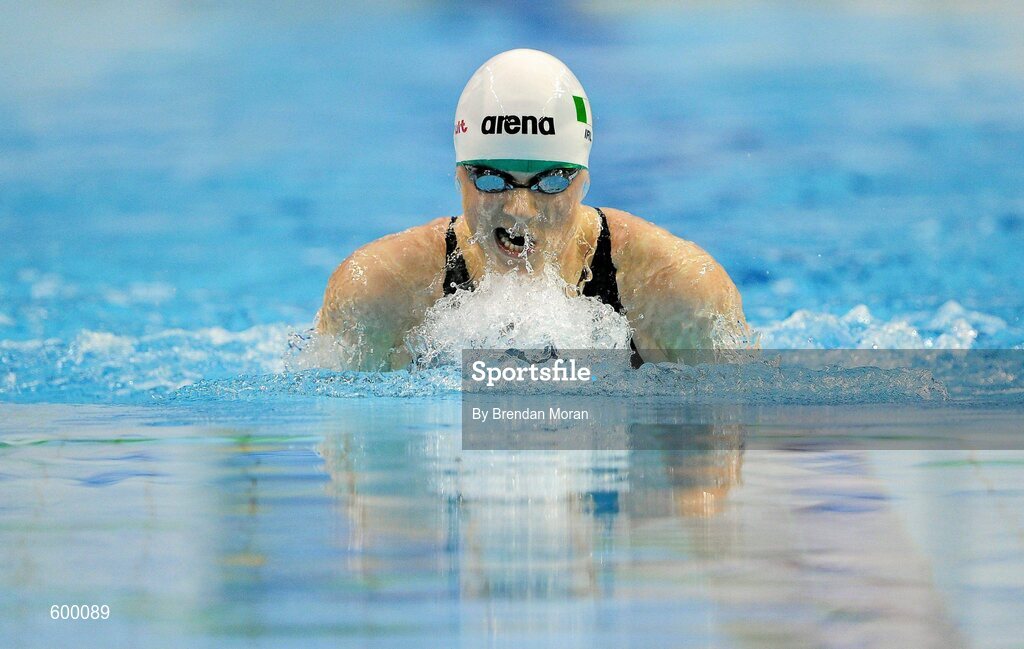 2 March 2012; Sycerika McMahon, Leander SC, on her way to winning the Women's 100m Breaststroke Final in a time of 1:09.42, during the Irish Long Course National Swimming Championships/Olympic Trials. McMahon also qualified for May's European Championships in Hungary. National Aquatic Centre, Abbotstown, Dublin. Picture credit: Brendan Moran / SPORTSFILE