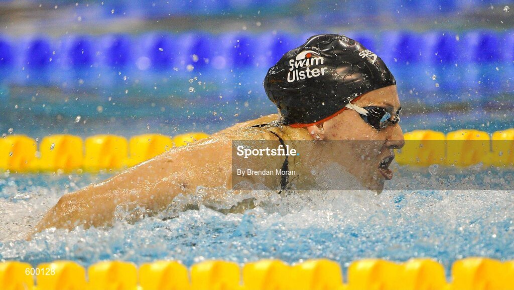 2 March 2012; Bethany Carson, Lisburn City, on her way to winning the Women's 100m Butterfly Final, during the Irish Long Course National Swimming Championships/Olympic Trials. National Aquatic Centre, Abbotstown, Dublin. Picture credit: Brendan Moran / SPORTSFILE