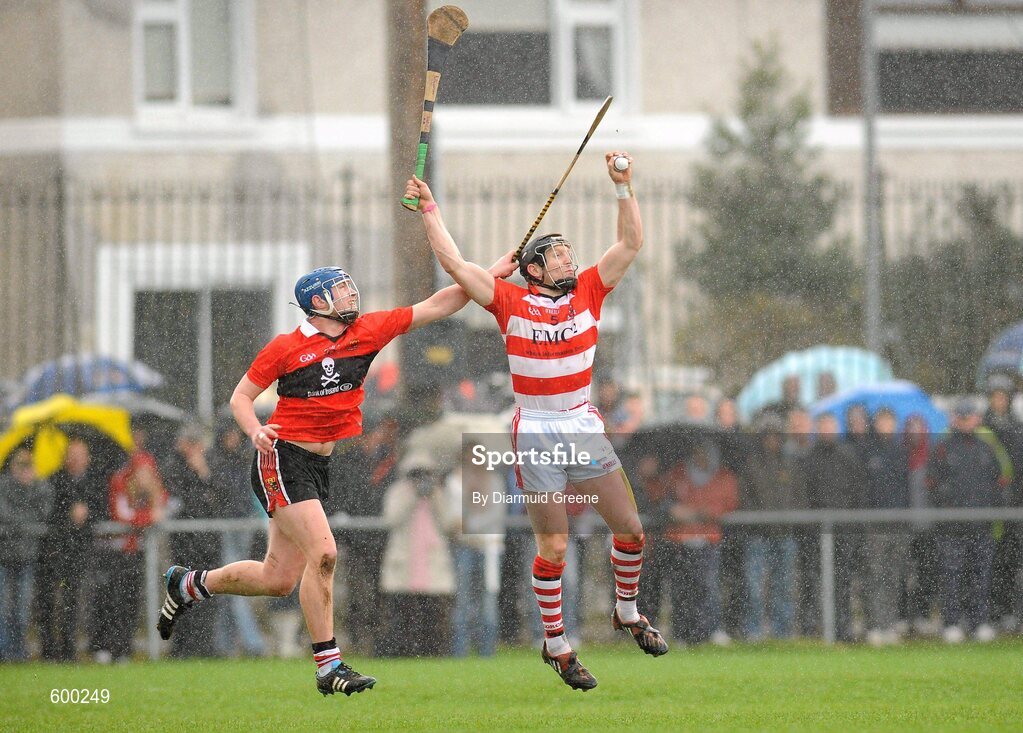 3 March 2012; Stephen White, CIT, in action against Pauric Mahony, UCC. Irish Daily Mail Fitzgibbon Cup Final, University College Cork v Cork Institute of Technology, Mardyke Arena, Cork. Picture credit: Diarmuid Greene / SPORTSFILE