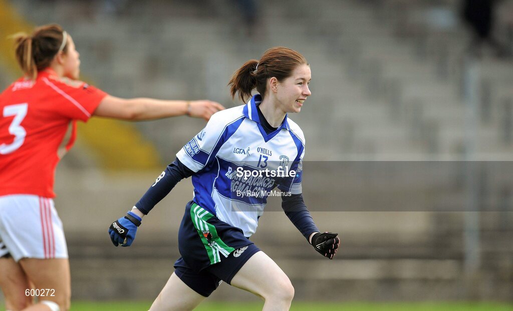 3 March 2012; Rebecca Daly celebrates scoring the second Colaiste Ide agus Iosef goal early in the second half. Tesco All-Ireland Post Primary Schools Senior A Semi-Final, St Leo’s, Carlow v Colaiste Ide agus Iosef, Limerick, McDonagh Park, Nenagh, Co. Tipperary. Picture credit: Ray McManus / SPORTSFILE