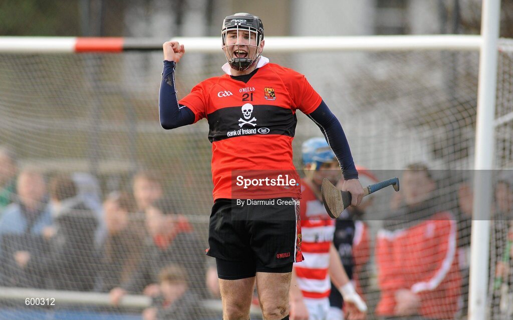 3 March 2012; Dean Brosnan, UCC, celebrates after scoring a late goal in normal time. Irish Daily Mail Fitzgibbon Cup Final, University College Cork v Cork Institute of Technology, Mardyke Arena, Cork. Picture credit: Diarmuid Greene / SPORTSFILE