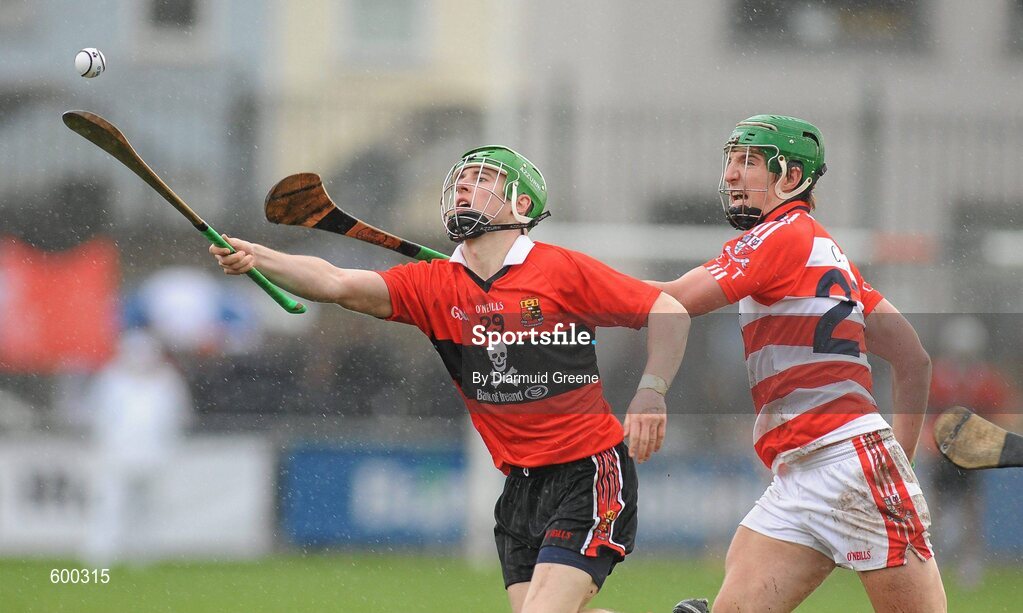 3 March 2012; Brian O'Sullivan, UCC, in action against Aidan Walsh, CIT. Irish Daily Mail Fitzgibbon Cup Final, University College Cork v Cork Institute of Technology, Mardyke Arena, Cork. Picture credit: Diarmuid Greene / SPORTSFILE
