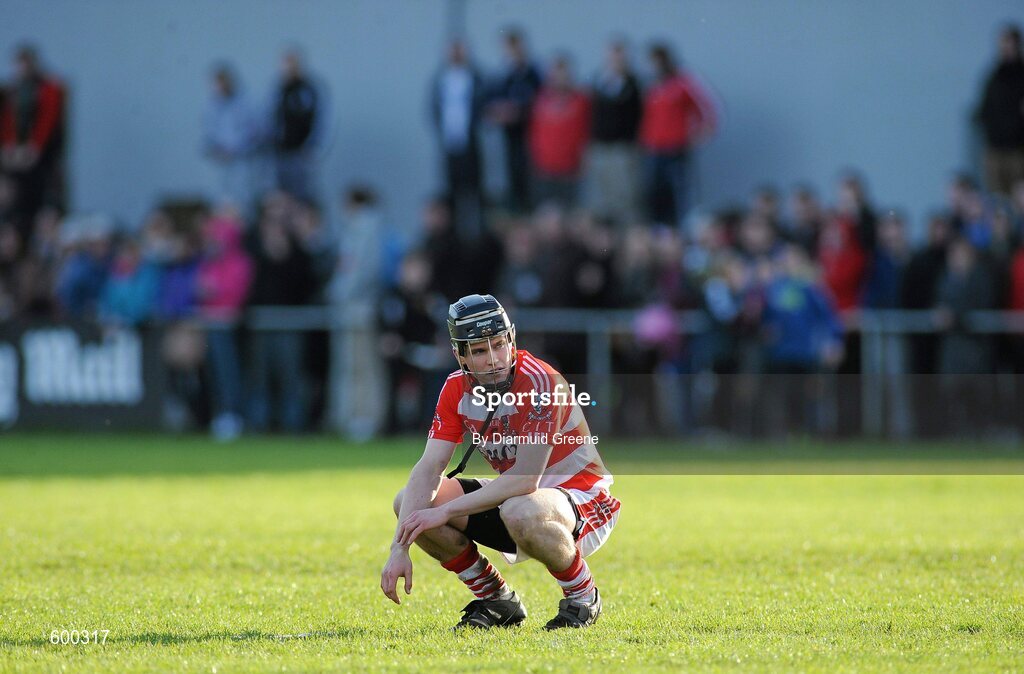 3 March 2012; Brendan Weathers, CIT, shows his disappointment at the final whistle after defeat to UCC. Irish Daily Mail Fitzgibbon Cup Final, University College Cork v Cork Institute of Technology, Mardyke Arena, Cork. Picture credit: Diarmuid Greene / SPORTSFILE