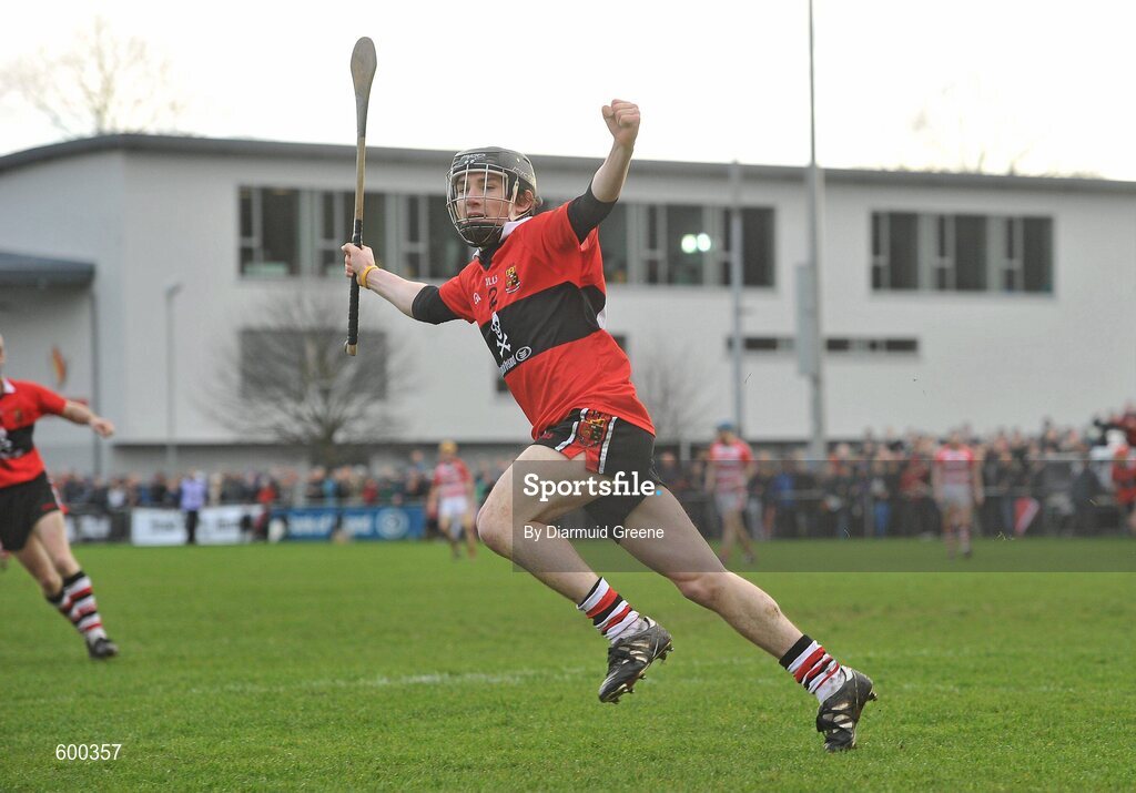 3 March 2012; Brian Hartnett, UCC, celebrates after scoring a goal during the second half. Irish Daily Mail Fitzgibbon Cup Final, University College Cork v Cork Institute of Technology, Mardyke Arena, Cork. Picture credit: Diarmuid Greene / SPORTSFILE