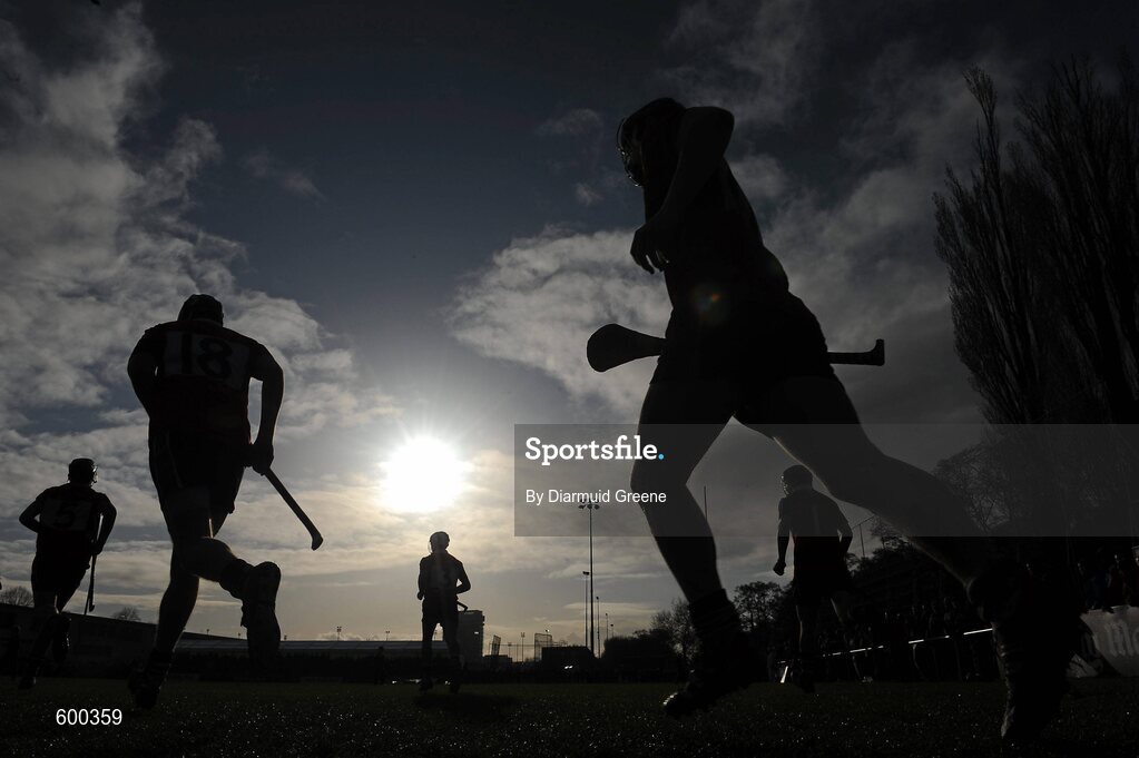 3 March 2012; UCC players make their way out for the start of extra time. Irish Daily Mail Fitzgibbon Cup Final, University College Cork v Cork Institute of Technology, Mardyke Arena, Cork. Picture credit: Diarmuid Greene / SPORTSFILE