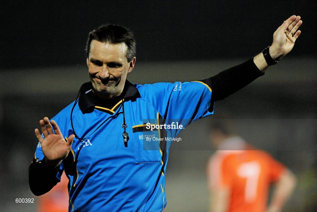 3 March 2012; Referee Maurice Deegan. Allianz Football League, Division 1, Armagh v Mayo, Morgan Athletic Grounds, Armagh. Picture credit: Oliver McVeigh / SPORTSFILE