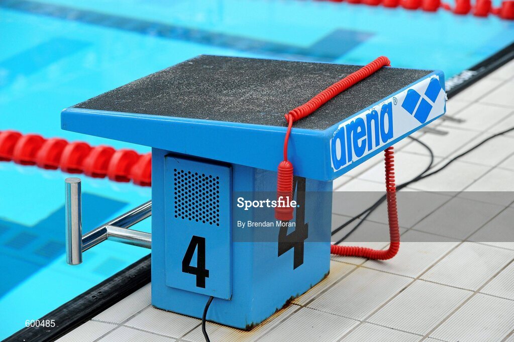 2 March 2012; A general view of a starting block at the National Aquatic Centre during the Irish Long Course National Swimming Championships/Olympic Trials. National Aquatic Centre, Abbotstown, Dublin. Picture credit: Brendan Moran / SPORTSFILE