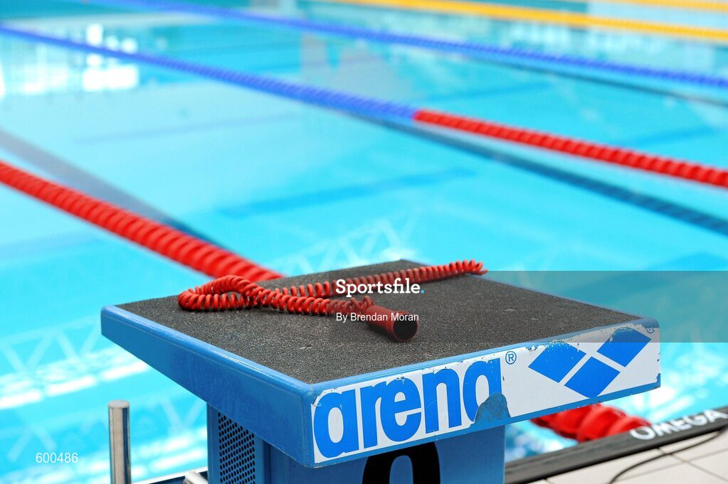 2 March 2012; A general view of a starting block at the National Aquatic Centre during the Irish Long Course National Swimming Championships/Olympic Trials. National Aquatic Centre, Abbotstown, Dublin. Picture credit: Brendan Moran / SPORTSFILE