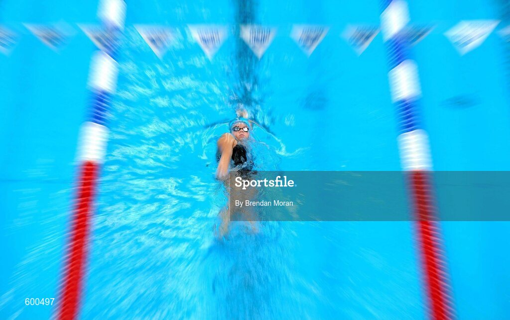 2 March 2012; A general view of a swimmer in action at the National Aquatic Centre during the Irish Long Course National Swimming Championships/Olympic Trials. National Aquatic Centre, Abbotstown, Dublin. Picture credit: Brendan Moran / SPORTSFILE