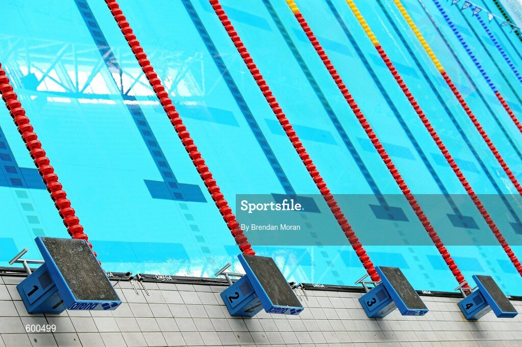 2 March 2012; A general view of starting blocks at the National Aquatic Centre during the Irish Long Course National Swimming Championships/Olympic Trials. National Aquatic Centre, Abbotstown, Dublin. Picture credit: Brendan Moran / SPORTSFILE