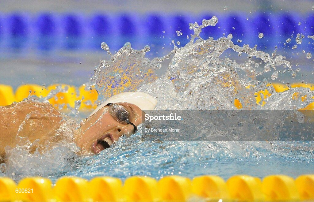 2 March 2012; Nuala Murphy, Trojan, on her way to finishing 2nd in the Women's 400m Freestyle Final during the Irish Long Course National Swimming Championships/Olympic Trials. National Aquatic Centre, Abbotstown, Dublin. Picture credit: Brendan Moran / SPORTSFILE
