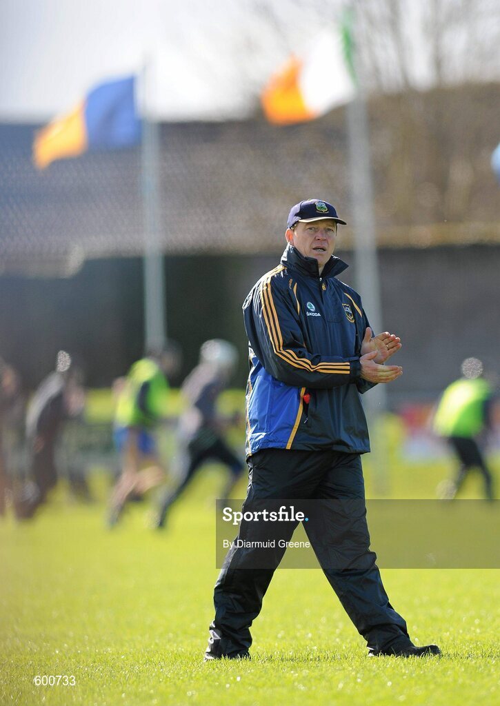4 March 2012; Tipperary manager Declan Ryan before the game. Waterford Crystal Cup Hurling Final, Clare v Tipperary, O'Garney Park, Sixmilebridge, Co. Clare. Picture credit: Diarmuid Greene / SPORTSFILE