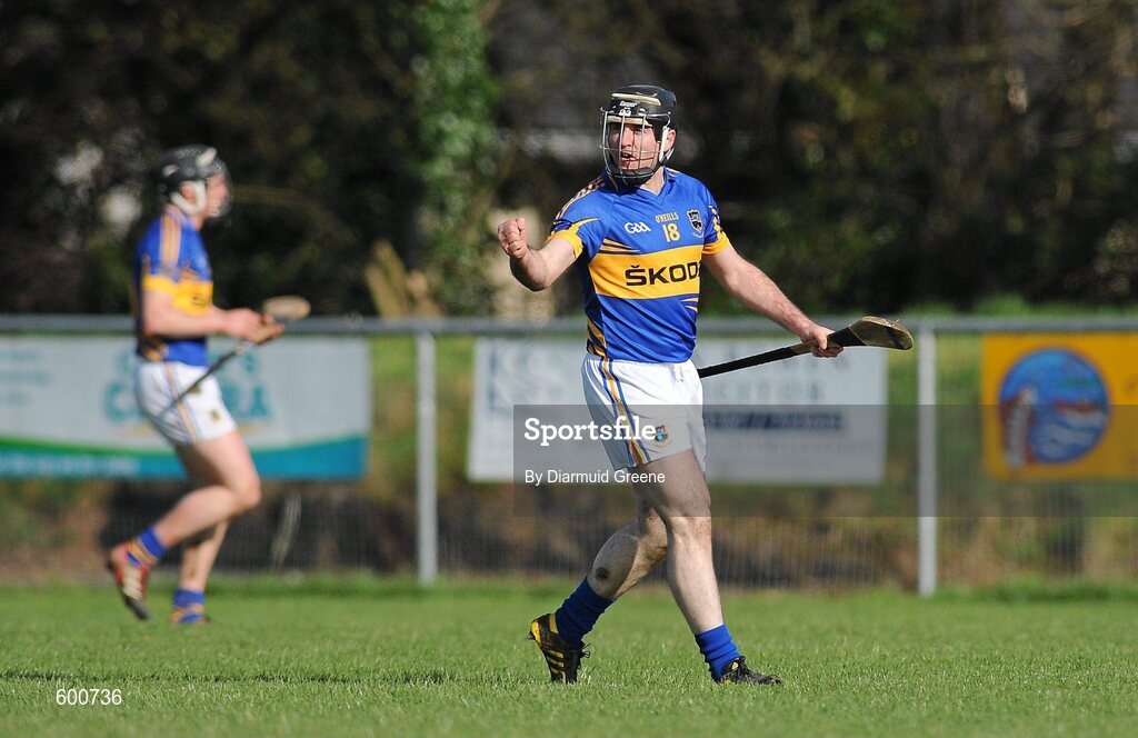 4 March 2012; Eoin Kelly, Tipperary, celebrates at the final whistle after victory over Clare. Waterford Crystal Cup Hurling Final, Clare v Tipperary, O'Garney Park, Sixmilebridge, Co. Clare. Picture credit: Diarmuid Greene / SPORTSFILE