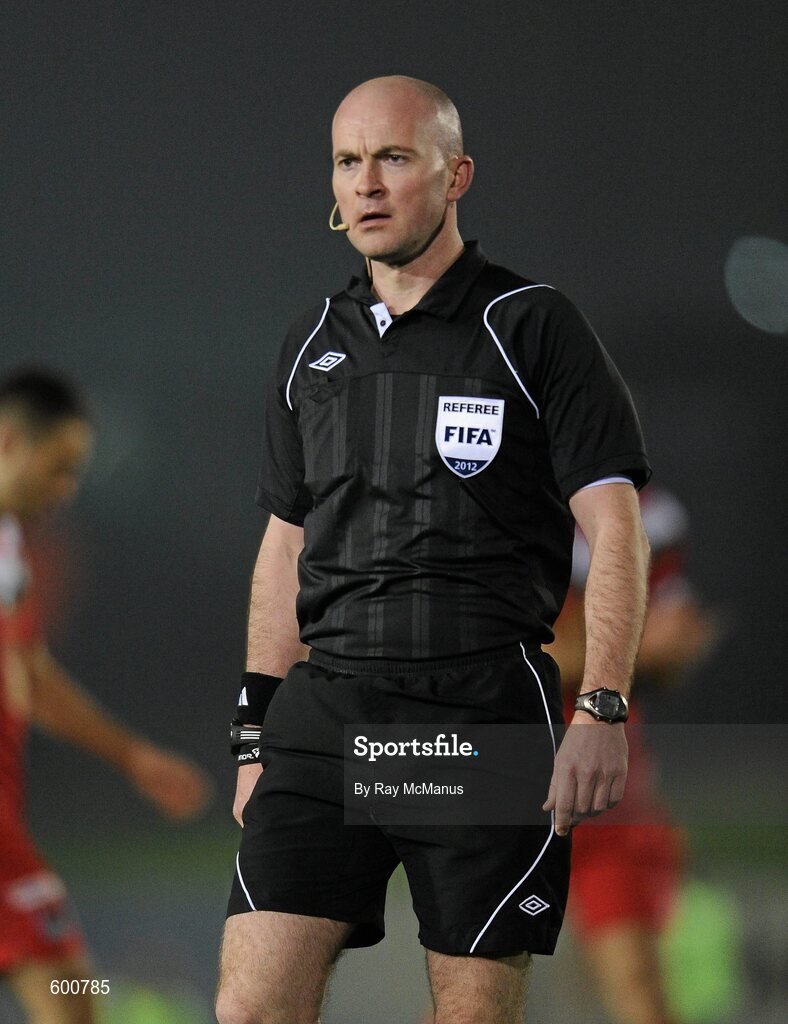 2 March 2012; Referee Padraigh Sutton. Airtricity League Premier Division, UCD v Cork City, Belfield Bowl, UCD, Belfield, Dublin. Picture credit: Ray McManus / SPORTSFILE