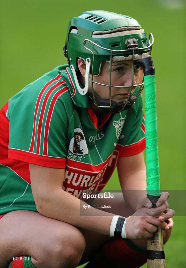 4 March 2012; Michelle Shortt, Drom/Inch, shows her disappointment after the match. All Ireland Senior Camogie Club Championship Final 2011, Drom/Inch, Tipperary v Oulart-the-Ballagh, Wexford, Croke Park, Dublin. Picture credit: Brian Lawless / SPORTSFILE