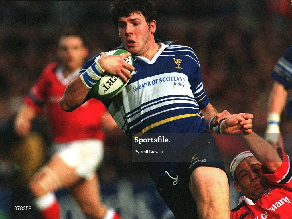 15 December 2001; Shane Horgan, Leinster, is tackled by Munster's Dominic Crotty. Leinster v Munster, Celtic League, Final, Lansdowne Road, Dublin. Rugby. Picture credit; Matt Browne / SPORTSFILE