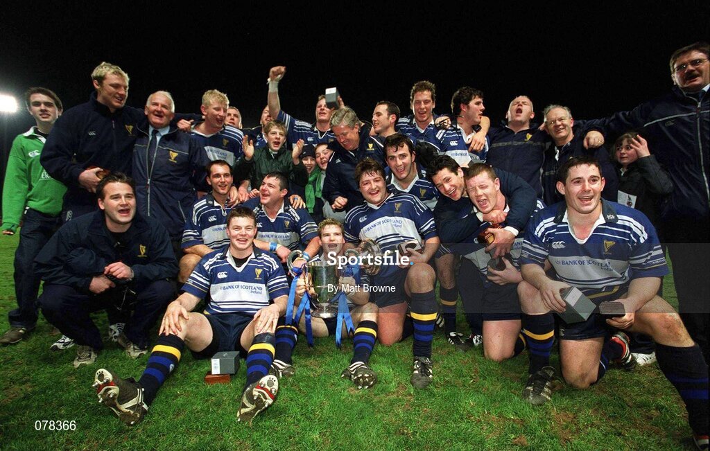15 December 2001; Leinster team celebrate after victory over Munster. Leinster v Munster, Celtic League, Final, Lansdowne Road, Dublin. Rugby. Picture credit; Matt Browne / SPORTSFILE