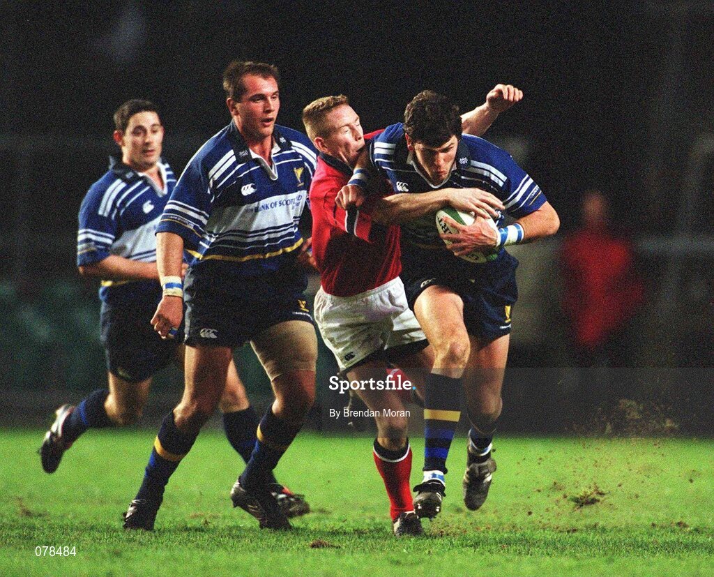 15 December 2001; Shane Horgan, Leinster, in action against, Munster's Mike Predergast. Leinster v Munster, Celtic League, Final, Lansdowne Road, Dublin. Rugby. Picture credit; Brendan Moran / SPORTSFILE
