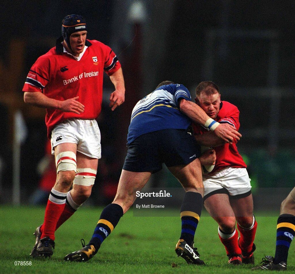 15 December 2001; Munster's Frank Sheahan, is tackled by Leinster's Victor Costello. Leinster v Munster, Celtic League, Final, Lansdowne Road, Dublin. Rugby. Picture credit; Matt Browne / SPORTSFILE