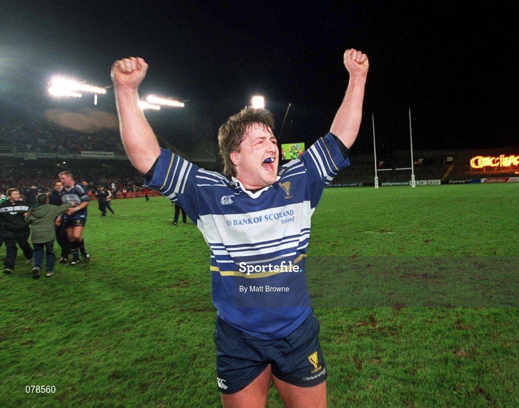 15 December 2001; Leinster's Shane Byrne, celebrates after victory over Munster. Leinster v Munster, Celtic League, Final, Lansdowne Road, Dublin. Rugby. Picture credit; Matt Browne / SPORTSFILE