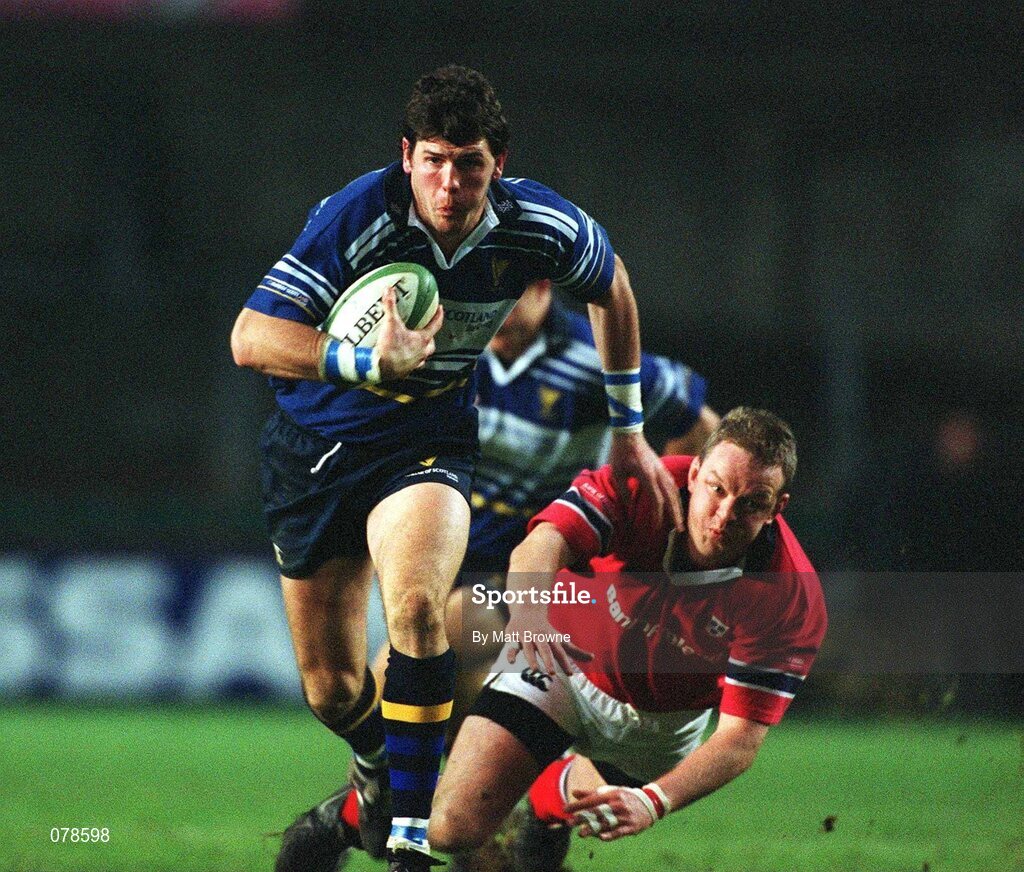 15 December 2001; Shane Horgan, Leinster, in action against Mick Galwey, Munster. Leinster v Munster, Celtic League, Final, Lansdowne Road, Dublin. Rugby. Picture credit; Matt Browne / SPORTSFILE