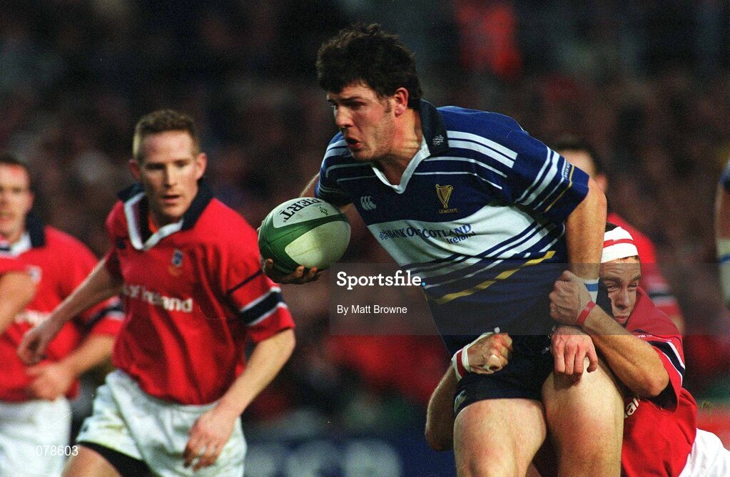15 December 2001; Leinster's Shane Horgan is tackled by Munster's Dominic Crotty. Leinster v Munster, Celtic League, Final, Lansdowne Road, Dublin. Rugby. Picture credit; Matt Browne / SPORTSFILE