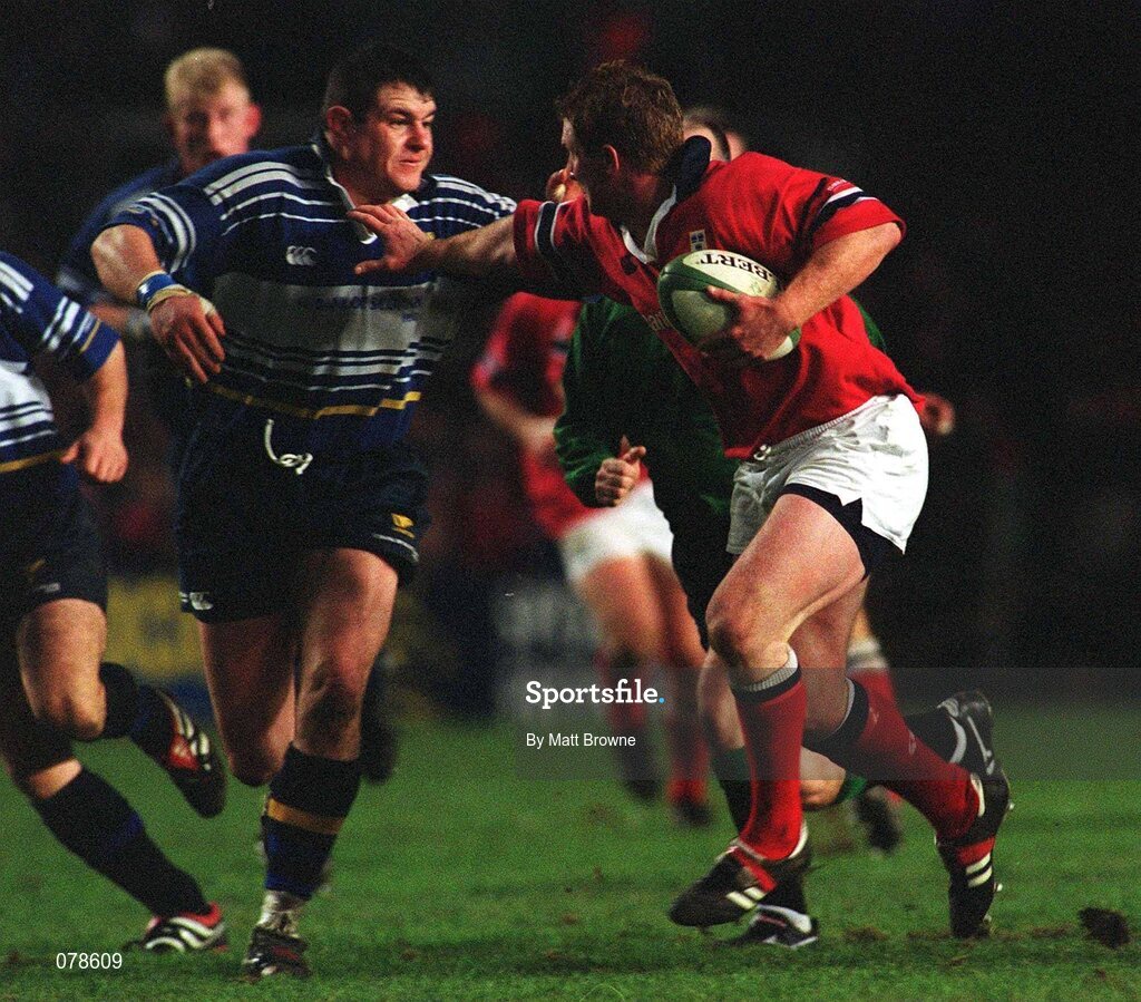 15 December 2001; Anthony Horean Munster, is tackled by Leinster's Reggie Corrigan. Leinster v Munster, Celtic League, Final, Lansdowne Road, Dublin. Rugby. Picture credit; Matt Browne / SPORTSFILE