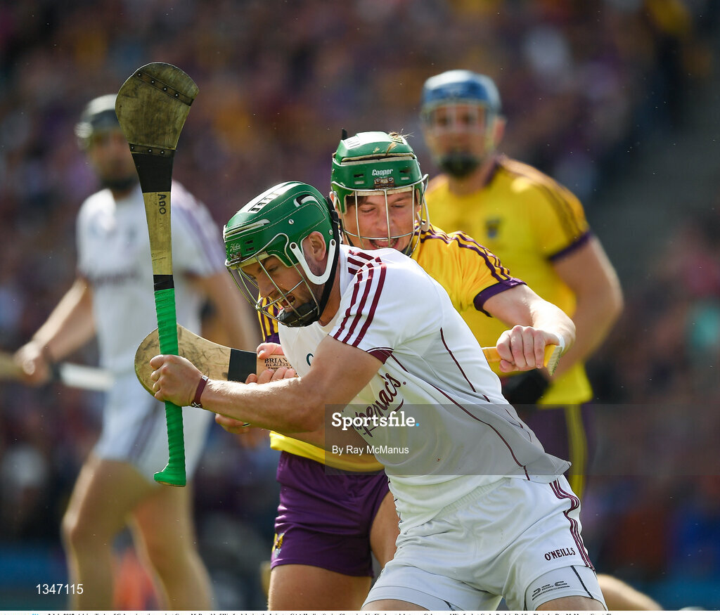 2 July 2017; Adrian Tuohy of Galway in action against Conor McDonald of Wexford during the Leinster GAA Hurling Senior Championship Final match between Galway and Wexford at Croke Park in Dublin. Photo by Ray McManus/Sportsfile