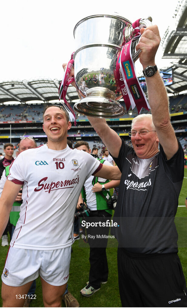 2 July 2017; Niall Burke of Galway and James 'Tex' O'Callaghan after the Leinster GAA Hurling Senior Championship Final match between Galway and Wexford at Croke Park in Dublin. Photo by Ray McManus/Sportsfile