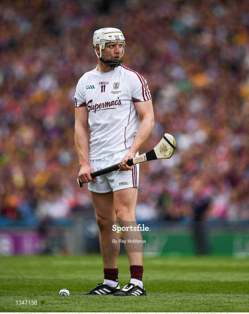 2 July 2017; Joe Canning of Galway prepares to take a free in the 33rd minute of the Leinster GAA Hurling Senior Championship Final match between Galway and Wexford at Croke Park in Dublin. Photo by Ray McManus/Sportsfile