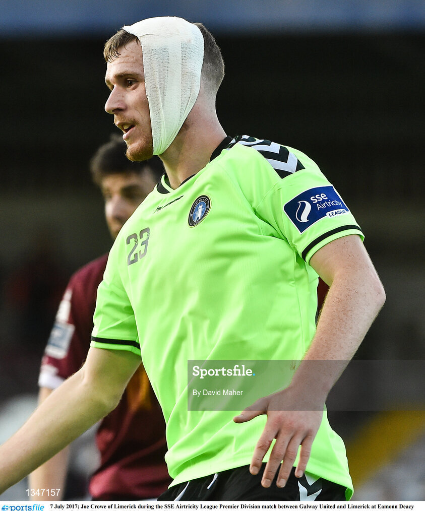 7 July 2017; Joe Crowe of Limerick during the SSE Airtricity League Premier Division match between Galway United and Limerick at Eamonn Deacy Park in Galway. Photo by David Maher/Sportsfile