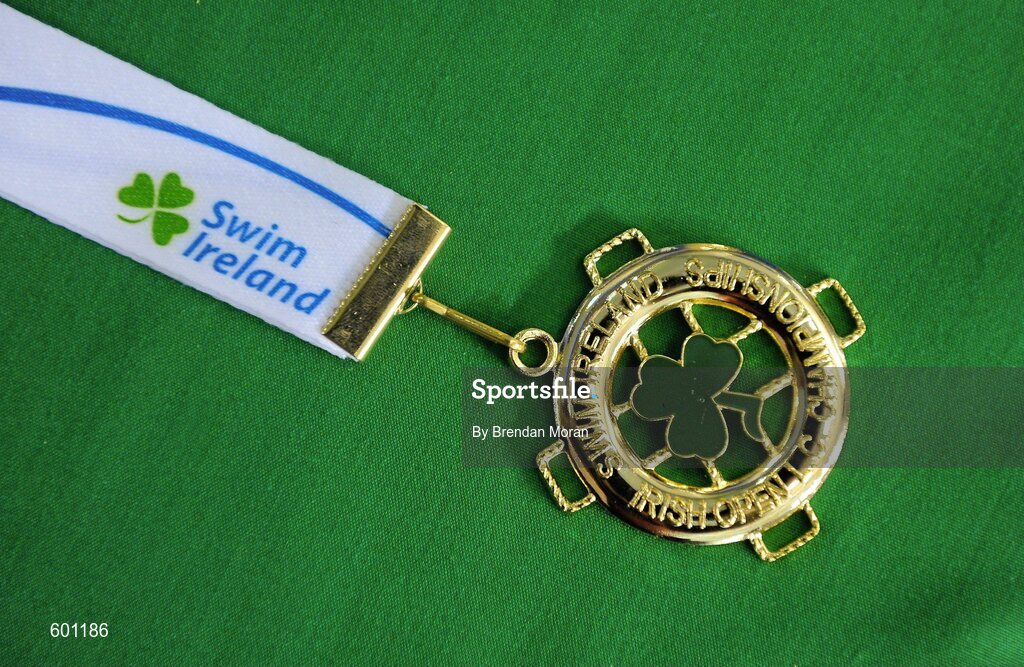 2 March 2012; A general view of a gold medal at the Irish Long Course National Swimming Championships/Olympic Trials. National Aquatic Centre, Abbotstown, Dublin. Picture credit: Brendan Moran / SPORTSFILE