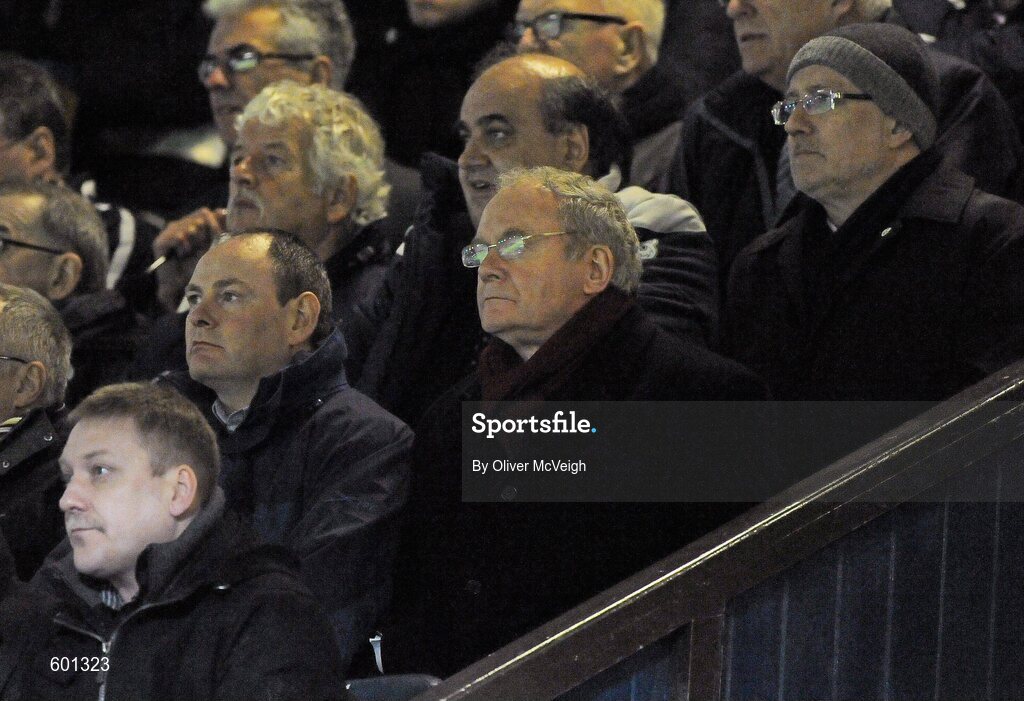 5 March 2012; Deputy First Minister of Northern Ireland Martin McGuinness MP watches the game from the stand. 2012 Setanta Sports Cup, Quarter-Final, 1st Leg, Linfield v Derry City, Windsor Park, Belfast, Co. Antrim. Picture credit: Oliver McVeigh / SPORTSFILE