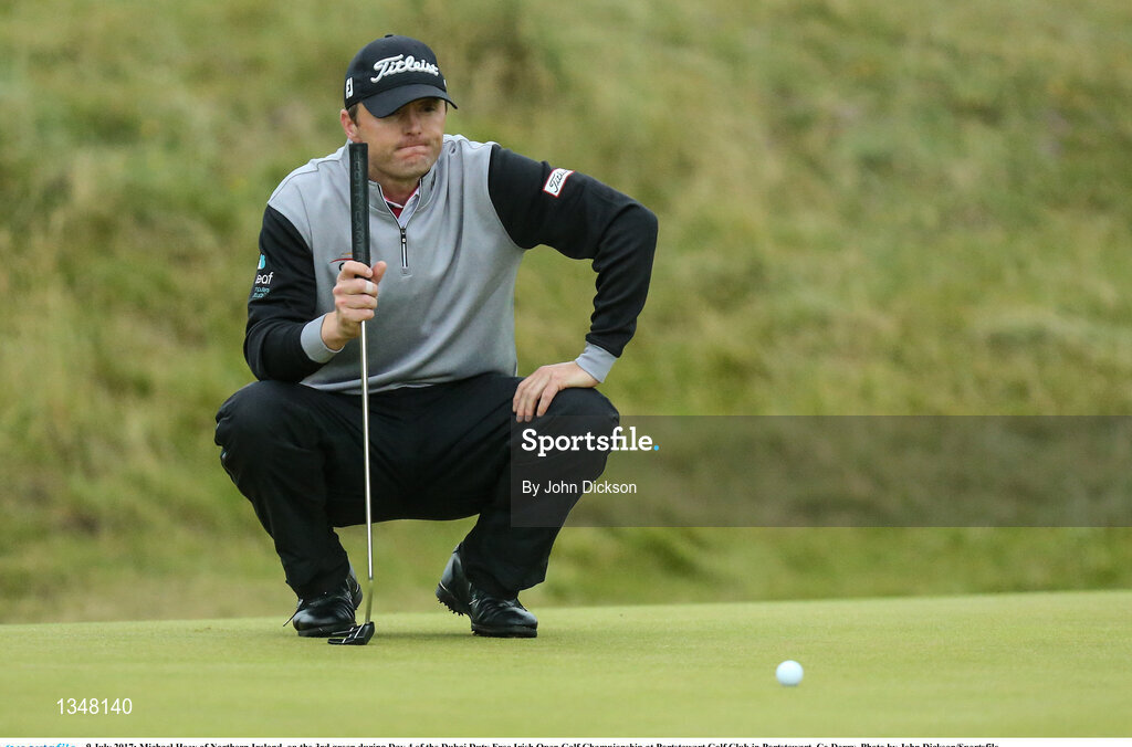 9 July 2017; Michael Hoey of Northern Ireland, on the 3rd green during Day 4 of the Dubai Duty Free Irish Open Golf Championship at Portstewart Golf Club in Portstewart, Co Derry. Photo by John Dickson/Sportsfile
