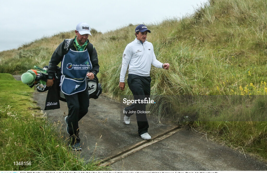 9 July 2017; Paul Dunne of Ireland, on the 3rd during Day 4 of the Dubai Duty Free Irish Open Golf Championship at Portstewart Golf Club in Portstewart, Co Derry. Photo by John Dickson/Sportsfile