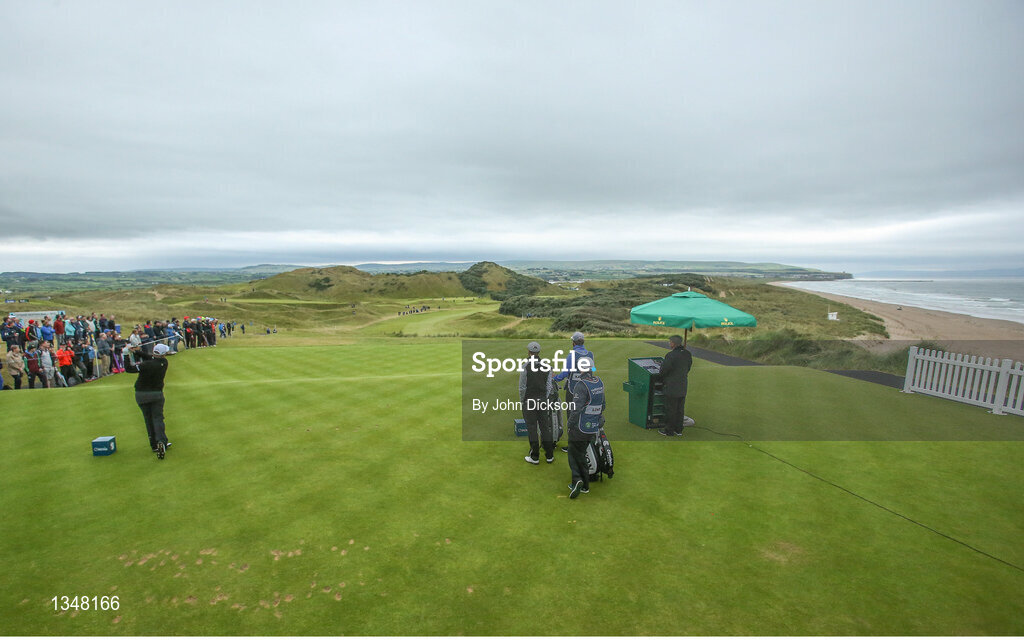 9 July 2017; Shane Lowry of Ireland on the 1st during Day 4 of the Dubai Duty Free Irish Open Golf Championship at Portstewart Golf Club in Portstewart, Co Derry. Photo by John Dickson/Sportsfile