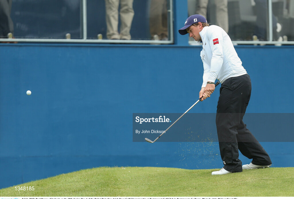 9 July 2017; Paul Dunne of Ireland, on the 18th during Day 4 of the Dubai Duty Free Irish Open Golf Championship at Portstewart Golf Club in Portstewart, Co Derry. Photo by John Dickson/Sportsfile