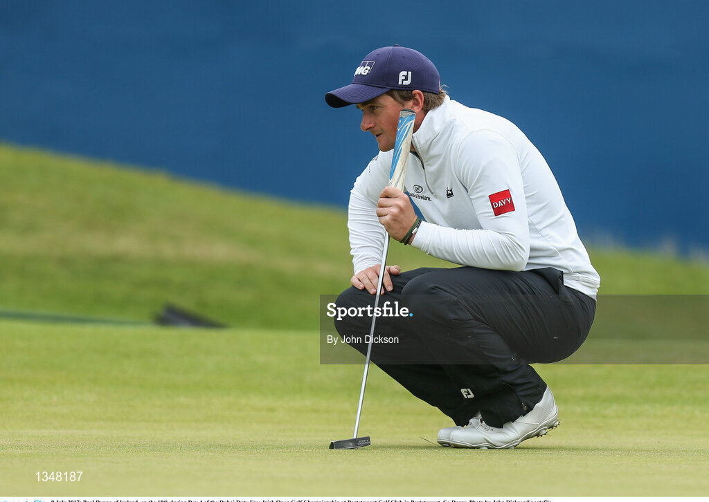 9 July 2017; Paul Dunne of Ireland, on the 18th during Day 4 of the Dubai Duty Free Irish Open Golf Championship at Portstewart Golf Club in Portstewart, Co Derry. Photo by John Dickson/Sportsfile
