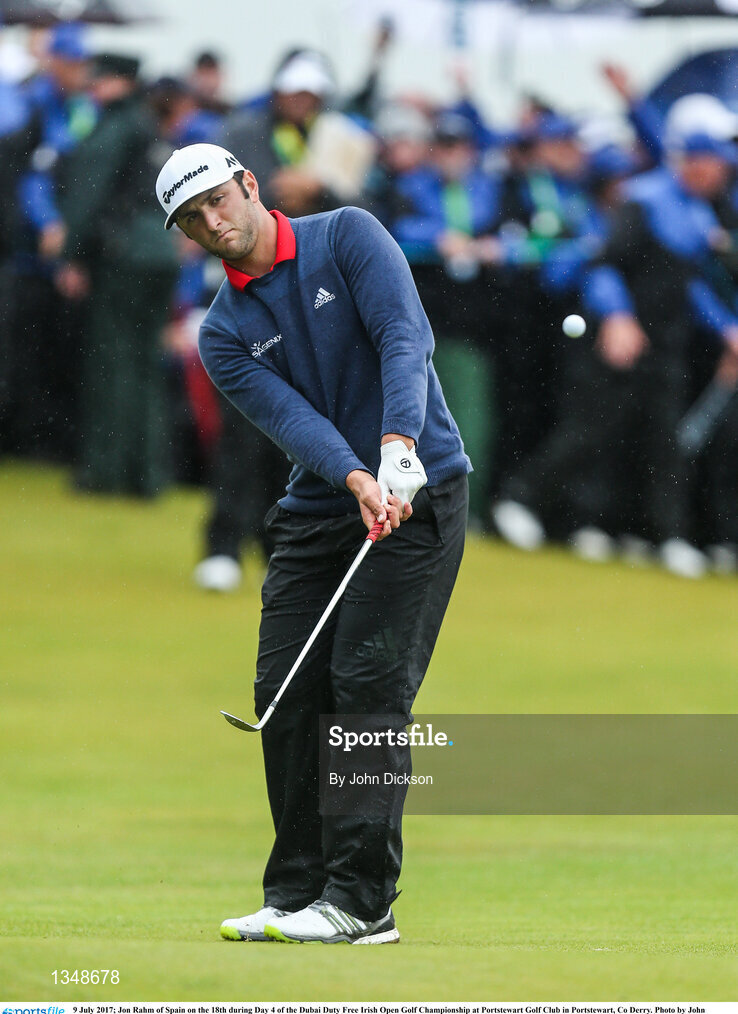 9 July 2017; Jon Rahm of Spain on the 18th during Day 4 of the Dubai Duty Free Irish Open Golf Championship at Portstewart Golf Club in Portstewart, Co Derry. Photo by John Dickson/Sportsfile